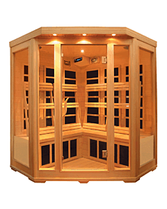 Three Person Corner Infrared Sauna With Carbon Heaters