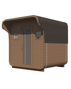 Helsinki Quadro Barrel Sauna With Flat Roof