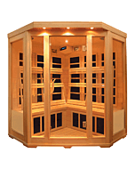Three Person Corner Infrared Sauna With Carbon Heaters