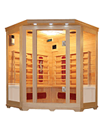 Three Person Corner Infrared Sauna With Ceramic Heaters