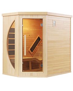 Two Person Corner far Infrared Indoor Sauna With Carbon Heaters