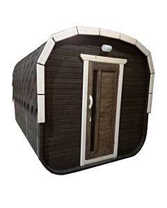 Helsinki Quadro Barrel Sauna With Curved Roof