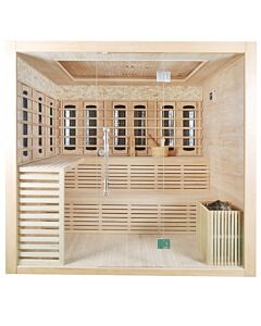 5-6 Person COMBI Infrared & Traditional Indoor Sauna 